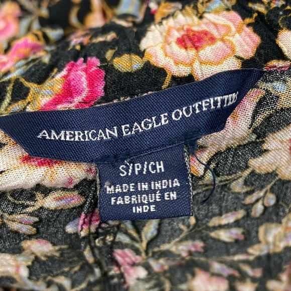 American Eagle Outfitters Multicolor Floral Print Tie Waist Paperbag Shorts Sz S - Picture 4 of 5